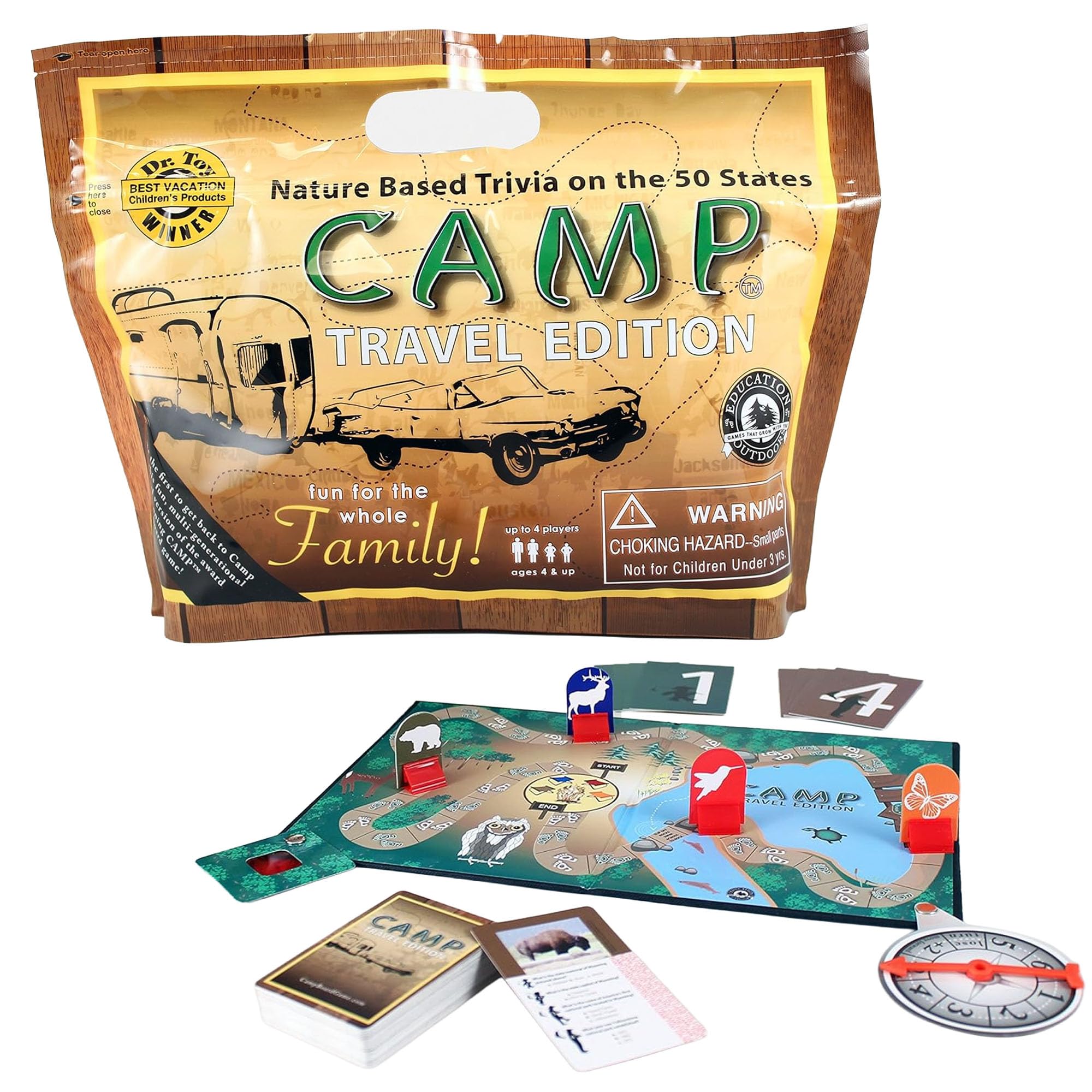 Education Outdoors Camp Travel Edition – 50 States & Outdoor Trivia for Kids