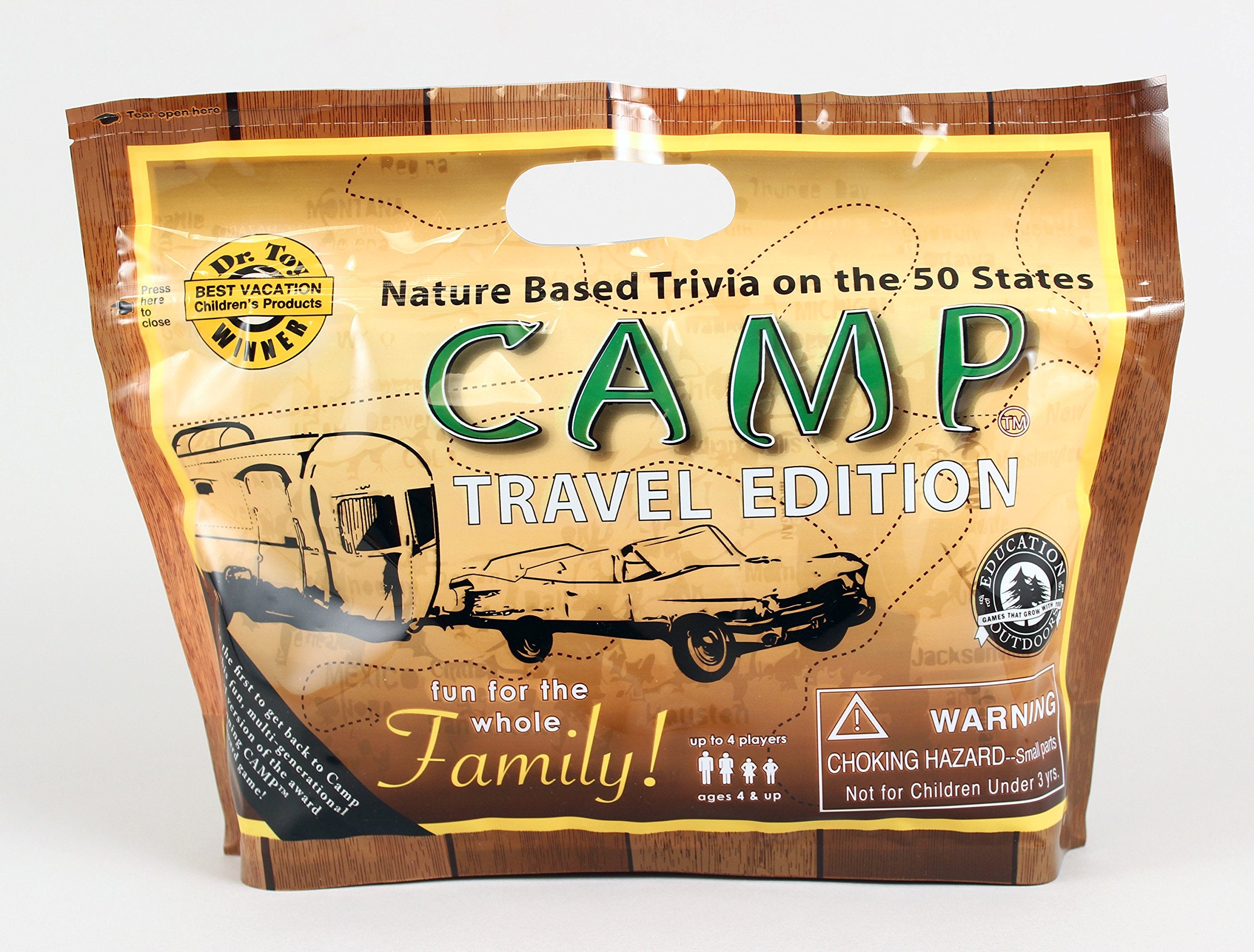 Education Outdoors Camp Travel Edition – 50 States & Outdoor Trivia for Kids
