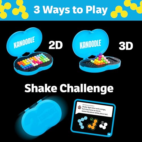 Educational Insights Kanoodle Fan Edition (Cyan) – 20th Anniversary 3D Logic Puzzle with 220 Challenges