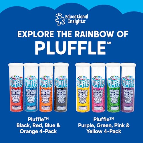 Educational Insights Pluffle Twist Black & White – Reusable Sensory Bin Filler for Toddlers 3+