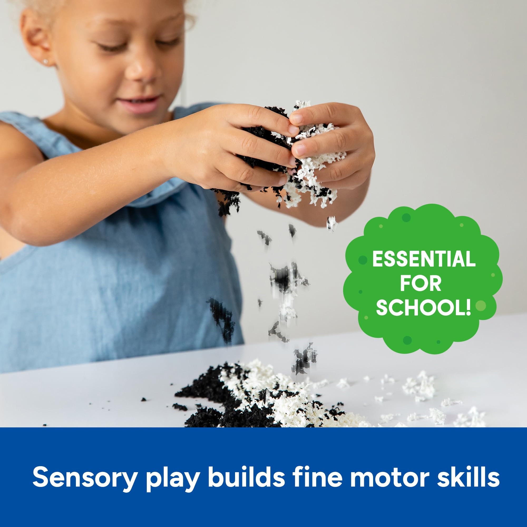 Educational Insights Pluffle Twist Black & White – Reusable Sensory Bin Filler for Toddlers 3+