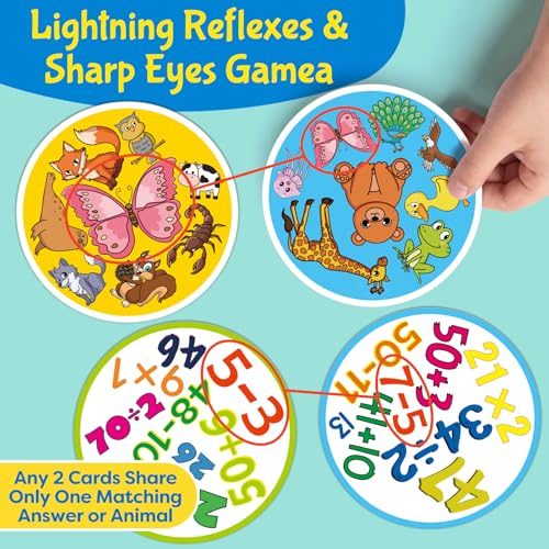 Edulok 57-Card Match Game – Double-Sided Memory & Math Learning for 2-8 Players