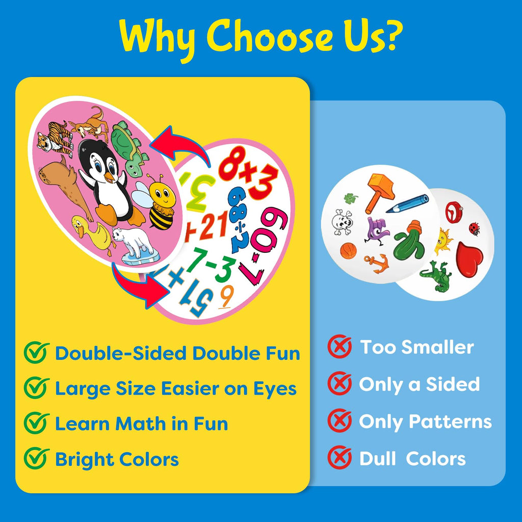 Edulok 57-Card Match Game – Double-Sided Memory & Math Learning for 2-8 Players