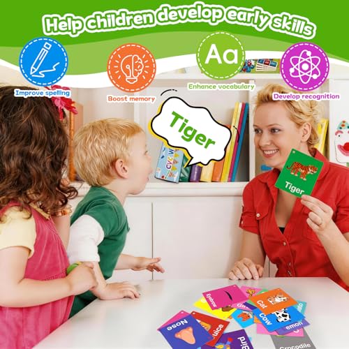 Edumix 60-Piece Toddler Flash Cards Set – Double-Sided Learning Cards for Alphabet, Numbers, Colors, Shapes, Sight Words | Preschool Kindergarten Activities