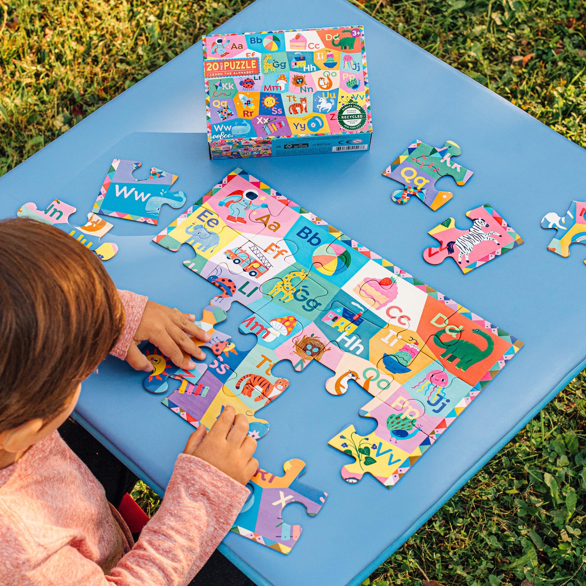 eeBoo 20 Piece Giant Floor Puzzle – Learn the Alphabet with Large Pieces for Ages 3+