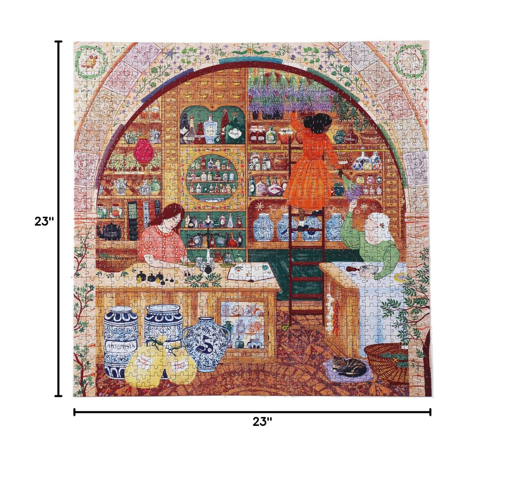 eeBoo Ancient Apothecary 1000 Piece Puzzle – Square 23x23, Eco-Friendly Adult Jigsaw with Original Art