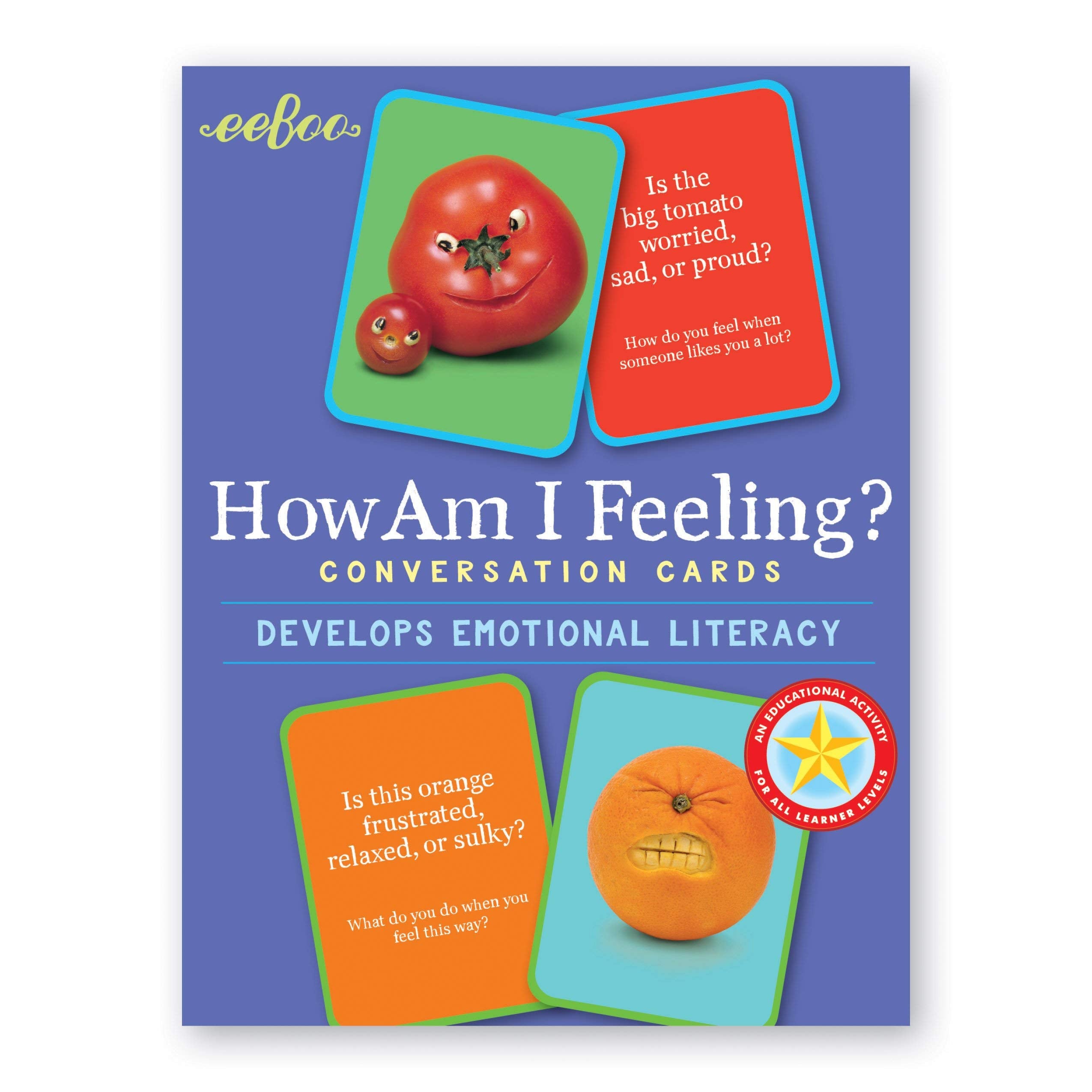 eeBoo How Am I Feeling? Conversation Flashcards – 48 Cards to Build Emotional Intelligence for Ages 3+