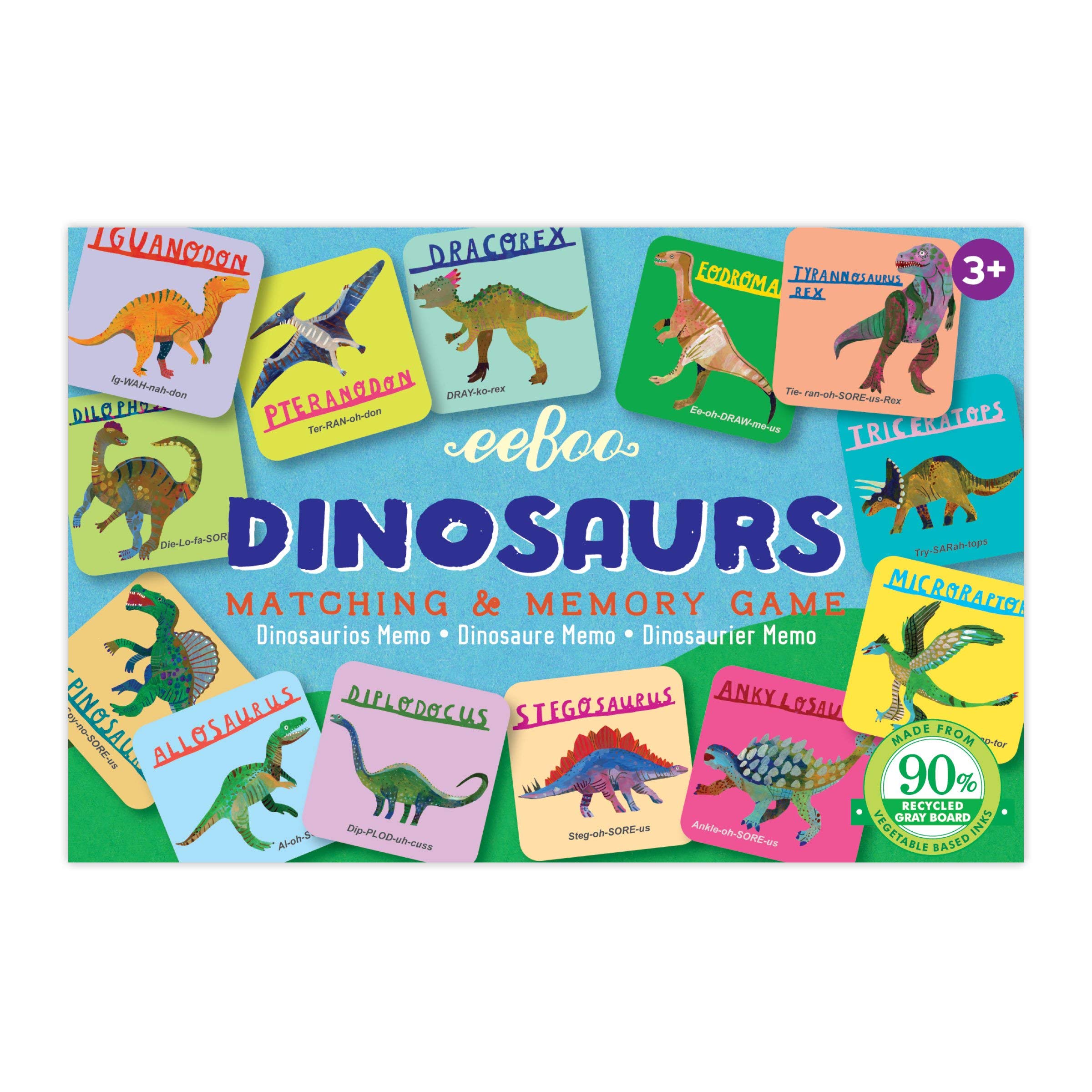 eeBoo Little Dinosaurs Memory & Matching Game – 18 Pairs, Ages 3+