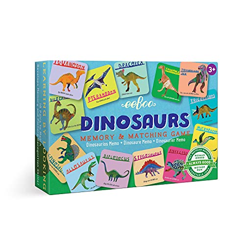 eeBoo Little Dinosaurs Memory & Matching Game – 18 Pairs, Ages 3+