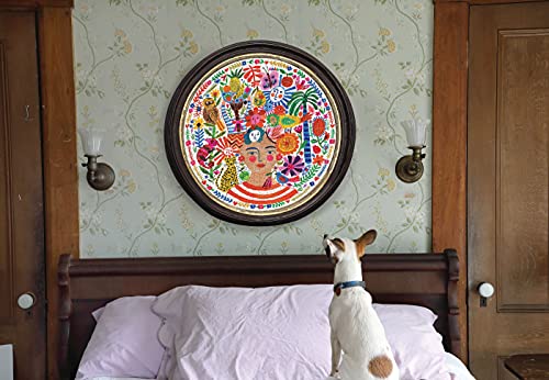 eeBoo Positivity 500-Piece Round Puzzle - 23" Diameter, Recycled Materials, by Jennifer Orkin Lewis