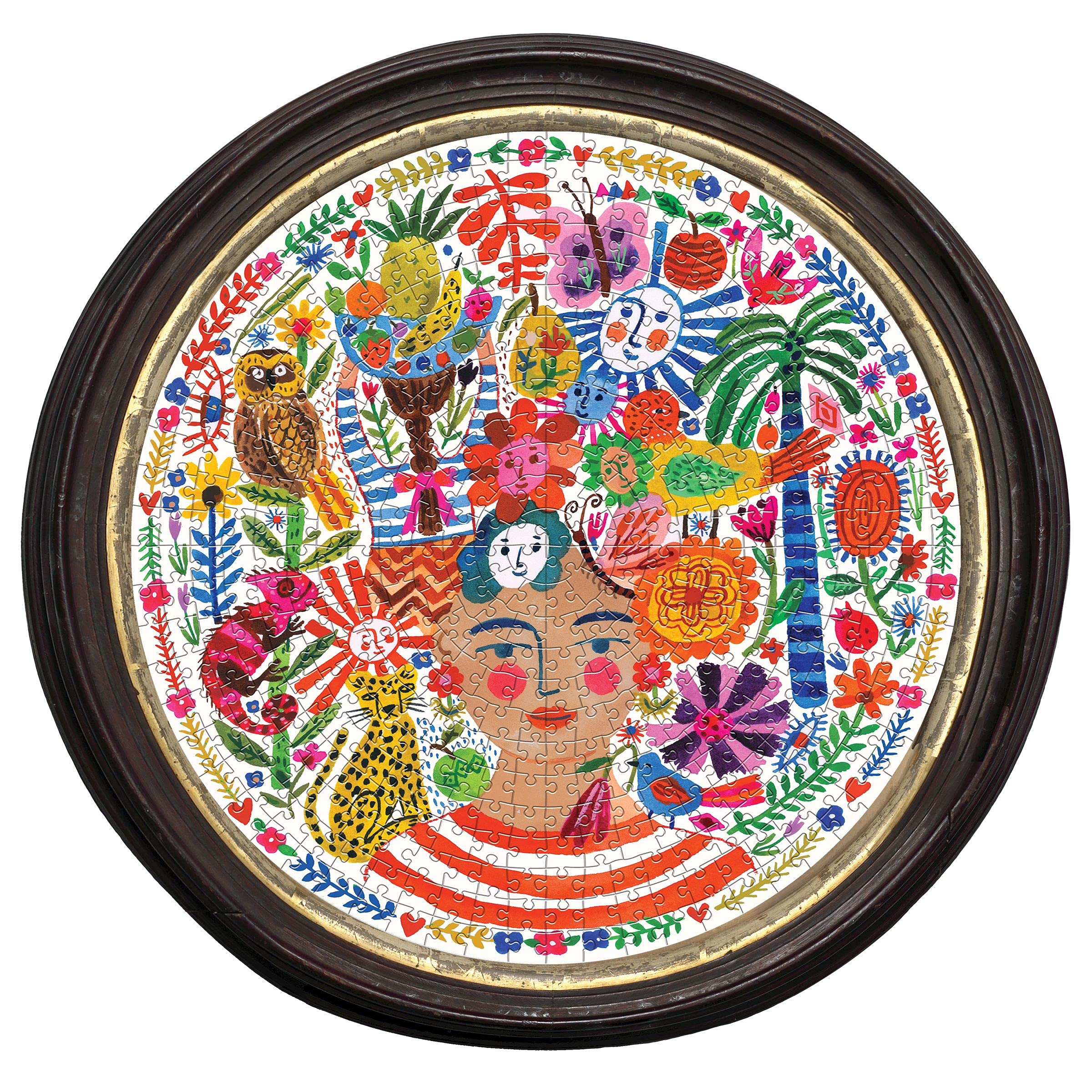 eeBoo Positivity 500-Piece Round Puzzle - 23" Diameter, Recycled Materials, by Jennifer Orkin Lewis