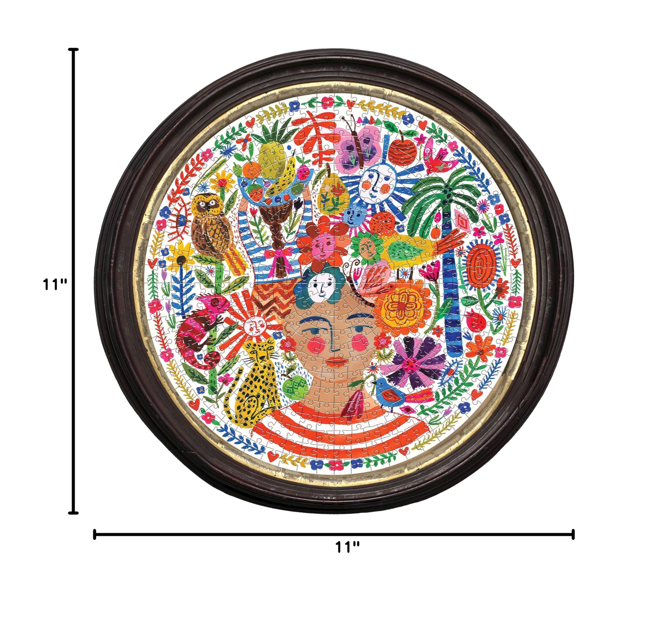 eeBoo Positivity 500-Piece Round Puzzle - 23" Diameter, Recycled Materials, by Jennifer Orkin Lewis