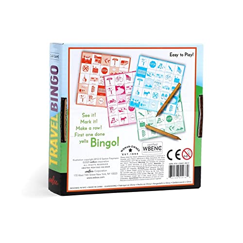 eeBoo Travel Bingo for Kids Ages 5+ – Road Trip Game with 4 Pads & Pencils
