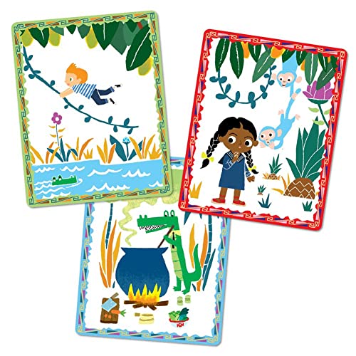 eeBoo Volcano Island Storytelling Cards – 36 Illustrated Pre-Literacy Cards for Ages 3+