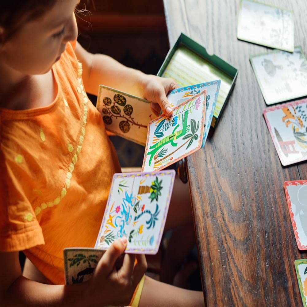 eeBoo Volcano Island Storytelling Cards – 36 Illustrated Pre-Literacy Cards for Ages 3+