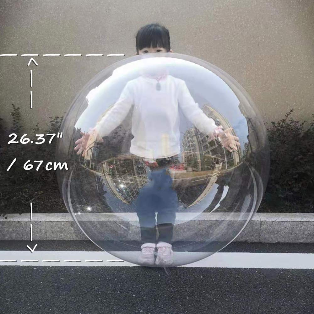EFAY 10-Pack Large Clear Balloons 27 Inch Wide Neck TPU Bobo Balloons for Party Decor