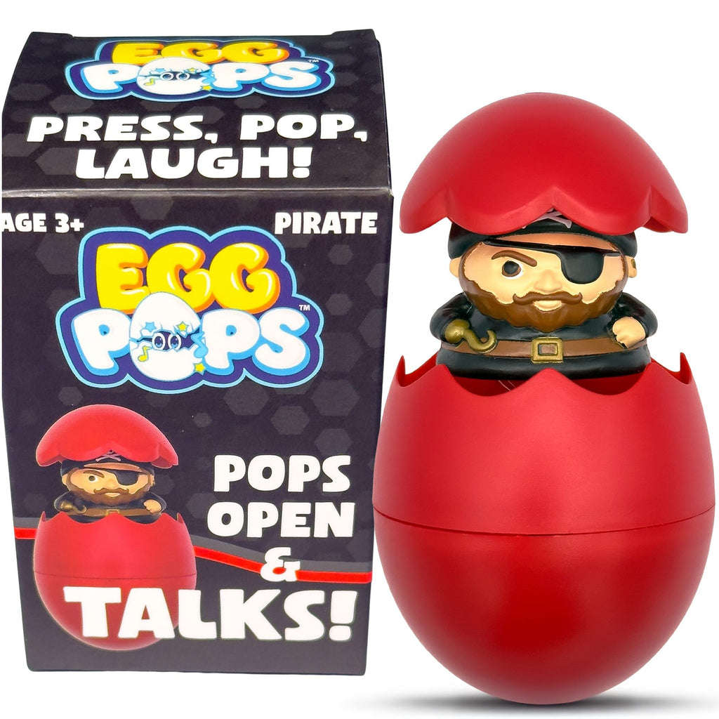 Egg Pops Talking Easter Egg Toy - Pirate Pop-Up Surprise with Sounds, Interactive Novelty Gift for Teens