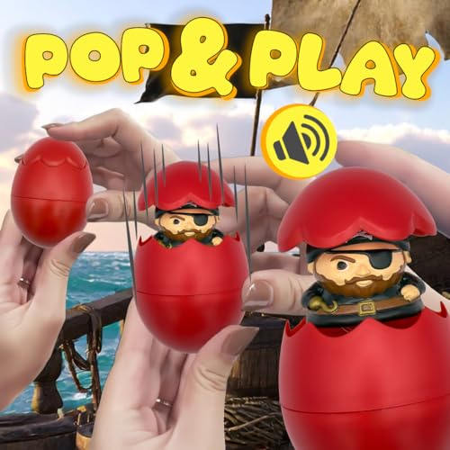 Egg Pops Talking Easter Egg Toy - Pirate Pop-Up Surprise with Sounds, Interactive Novelty Gift for Teens