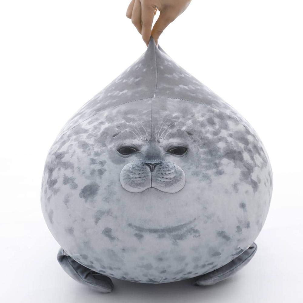 EHOTONG Cute Blob Seal Pillow – Chubby Gray Seal Plush Hug Pillow 11.5 inch