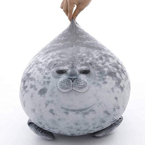 EHOTONG Cute Blob Seal Pillow – Chubby Gray Seal Plush Hug Pillow 11.5 inch