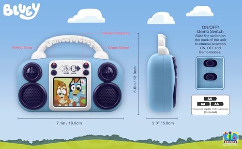 eKids Bluey Music Player for Toddlers – Built-in Songs, Lights, and Musical Statues Game