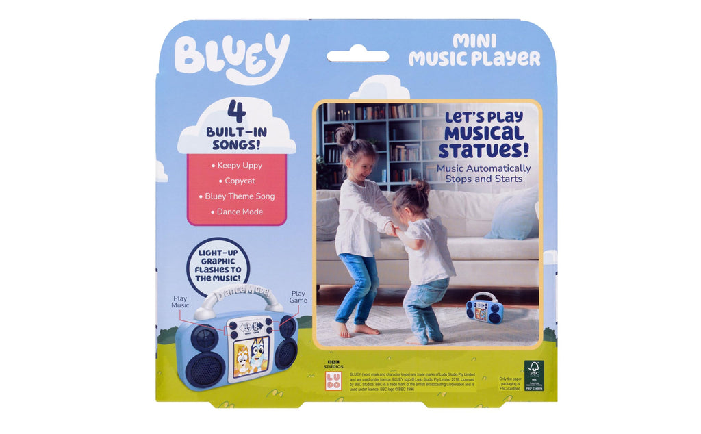 eKids Bluey Music Player for Toddlers – Built-in Songs, Lights, and Musical Statues Game