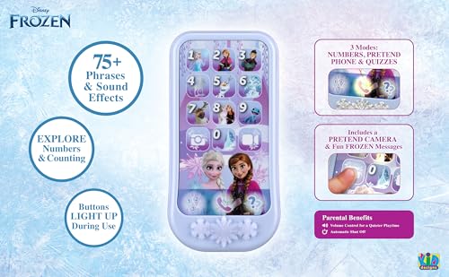 eKids Disney Frozen Toddler Phone with Educational Games and Pretend Play