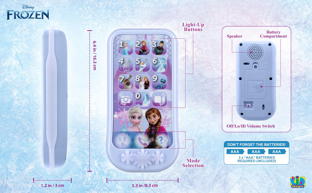 eKids Disney Frozen Toddler Phone with Educational Games and Pretend Play