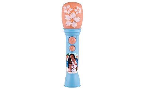eKids Moana Sing Along Microphone - Kid's Musical Toy with Built-in Music and Flashing Lights