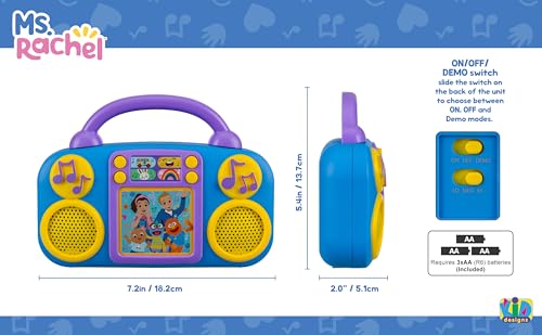 eKids Ms Rachel Music Player with 4 Songs and Flashing Lights – Toddler Toy (Ages 3+)