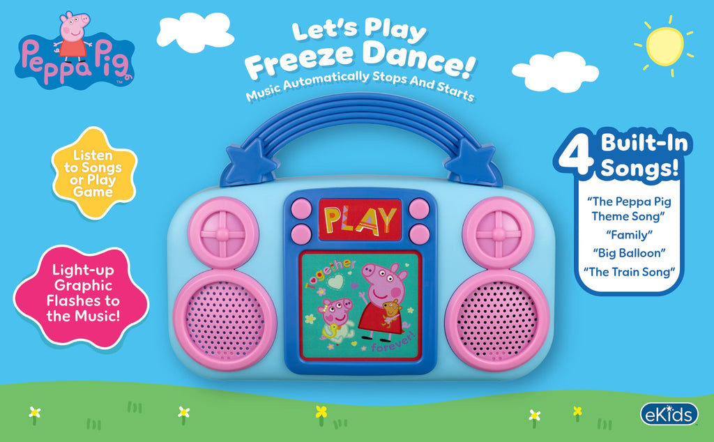 eKids Peppa Pig Music Player for Toddlers – 4 Songs & Flashing Lights