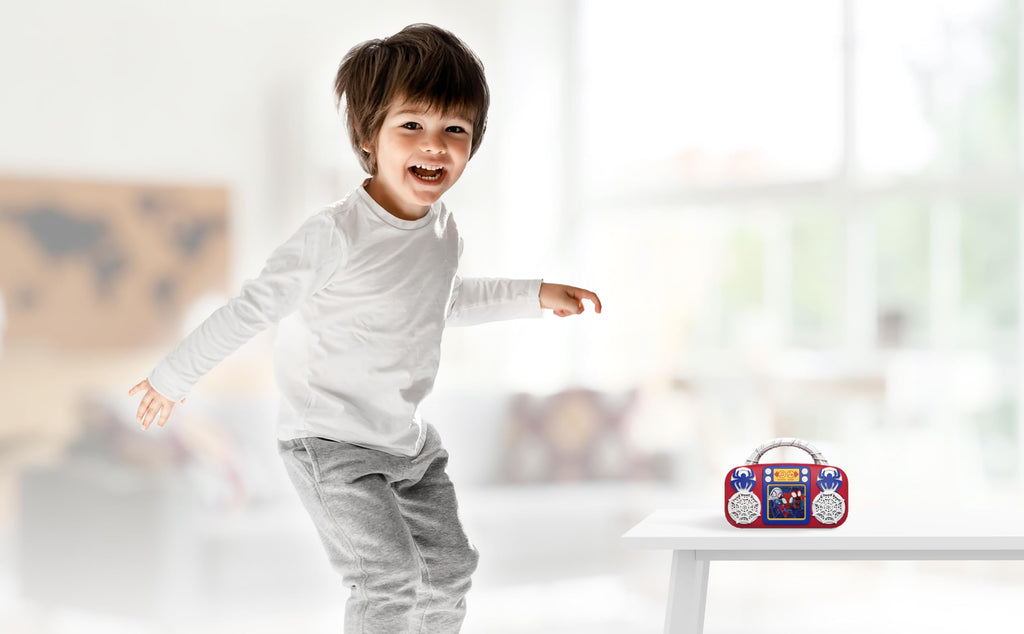 eKids Spidey Music Player with Lights and Freeze Dance for Toddlers Ages 3+