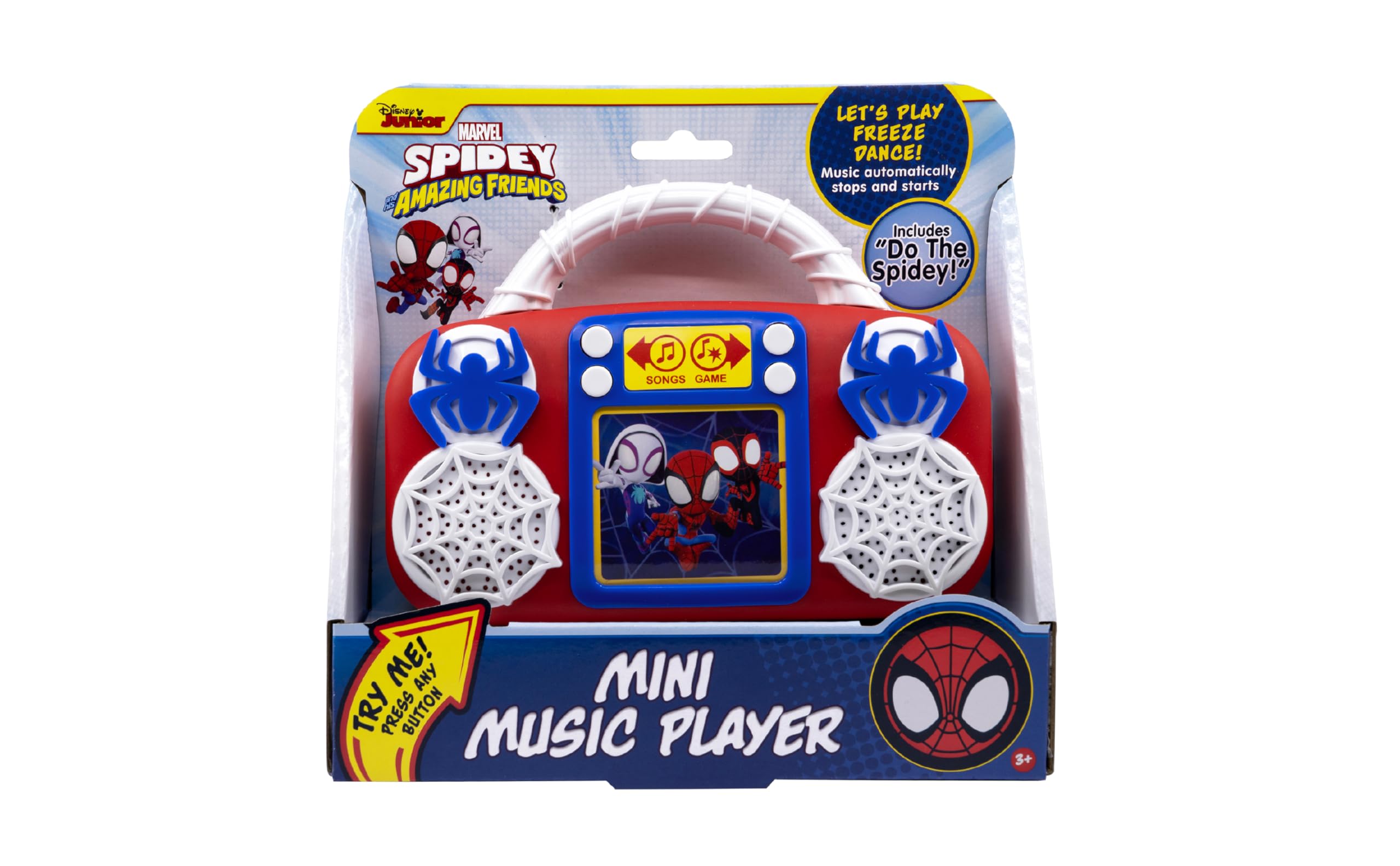 eKids Spidey Music Player with Lights and Freeze Dance for Toddlers Ages 3+