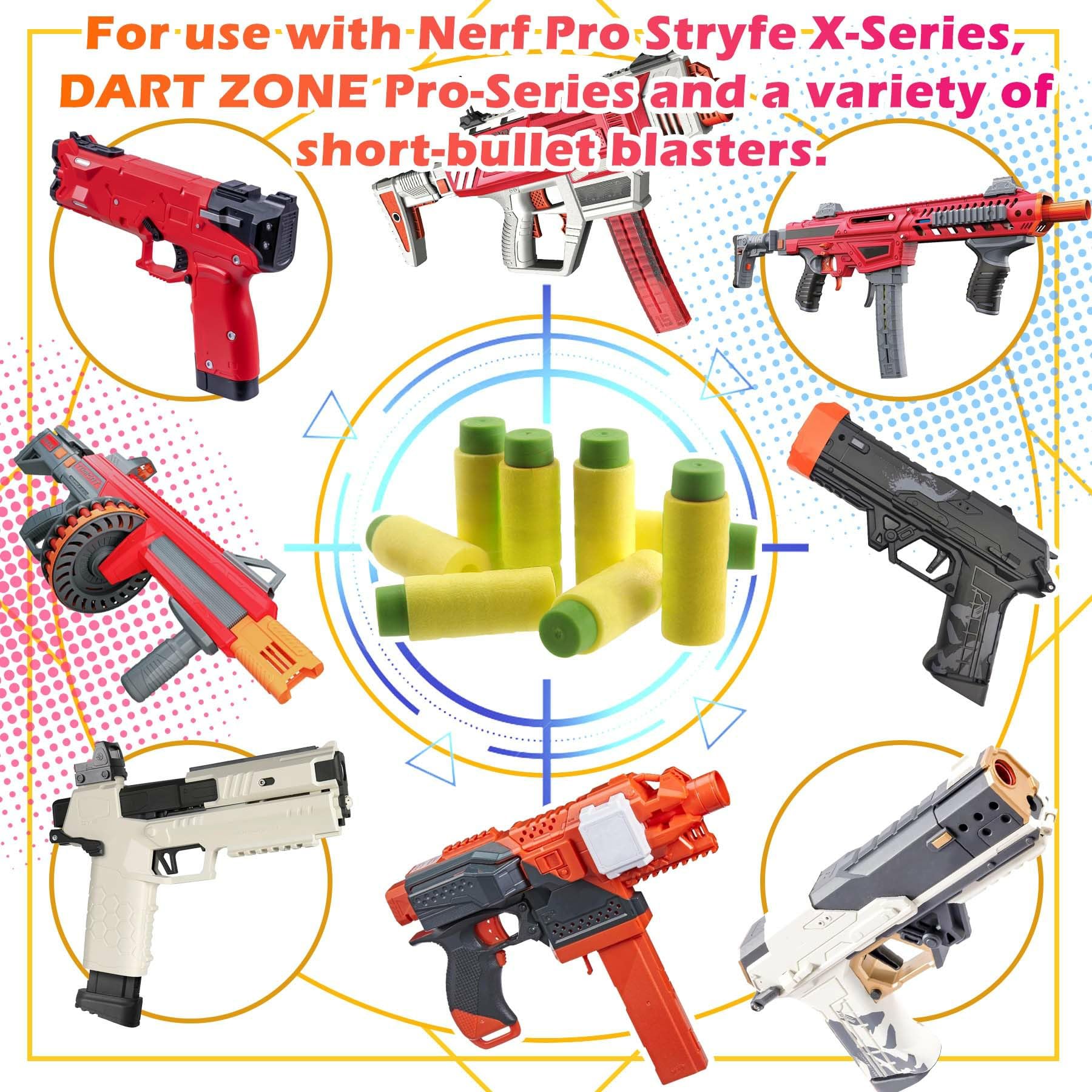 EKIND Foam Soft Darts - 100 Yellow Half-Length Short Darts Compatible with NERF Pro Stryfe X and Dart Zone Pro