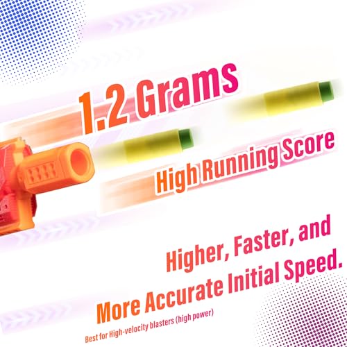 EKIND Foam Soft Darts - 100 Yellow Half-Length Short Darts Compatible with NERF Pro Stryfe X and Dart Zone Pro
