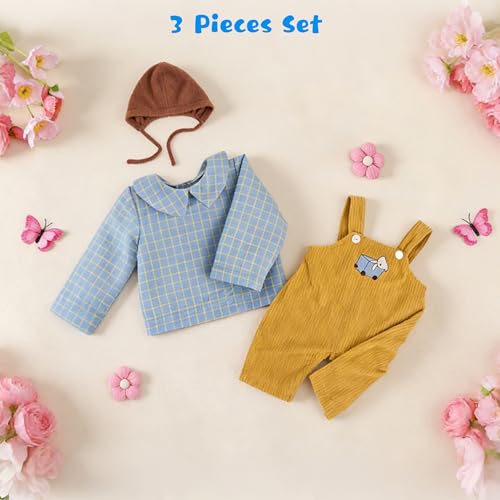 EKOKIZ Reborn Baby Doll Clothes – Outfit with Hat, Shirt, and Pants for 17-20 Inch Dolls