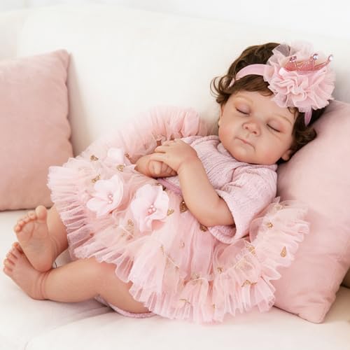 EKOKIZ Reborn Baby Doll Clothes – Pink Outfit Set for 17-20 Inch Dolls