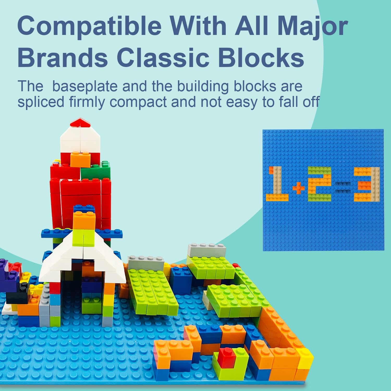 Ekuzi 300 Piece Building Bricks Set – Compatible with Lego Classic, Bulk Basic Blocks in Random Colors, Includes Separator and Storage Bag