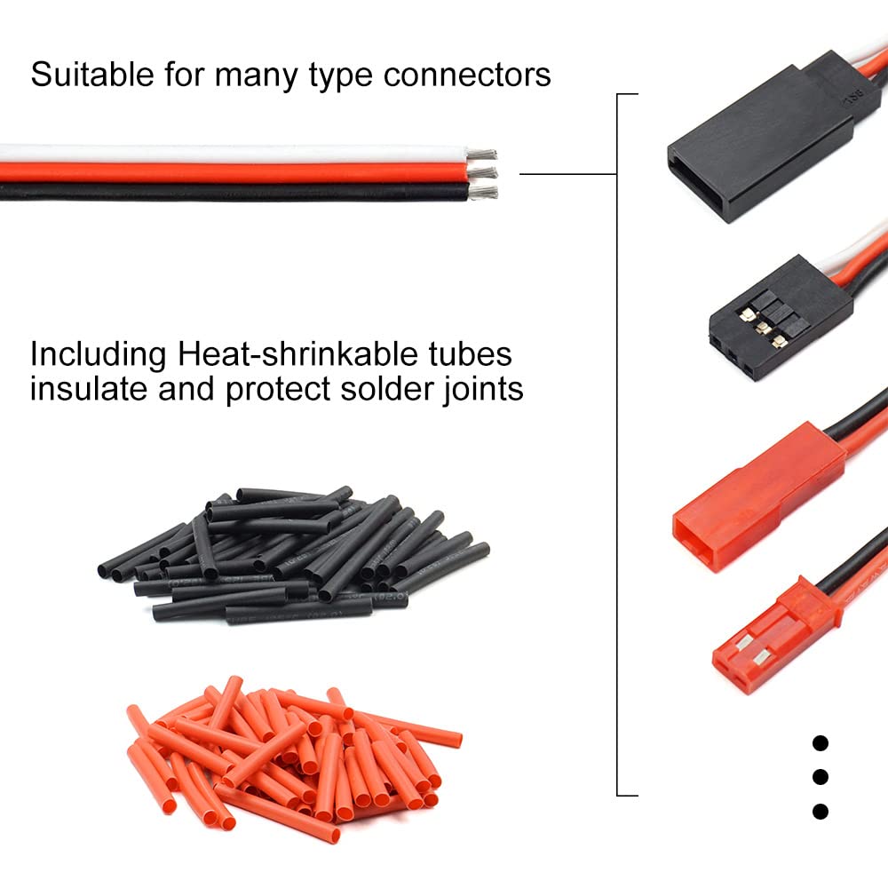 elechawk 22AWG Servo Extension Cable 30ft – 60 Core Tinned Copper Wire for RC Models