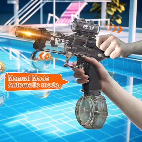Electric Water Gun with LED Muzzle - Automatic High Pressure Squirt Gun for Kids & Adults