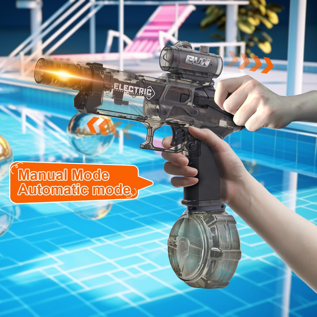 Electric Water Gun with LED Muzzle - Automatic High Pressure Squirt Gun for Kids & Adults