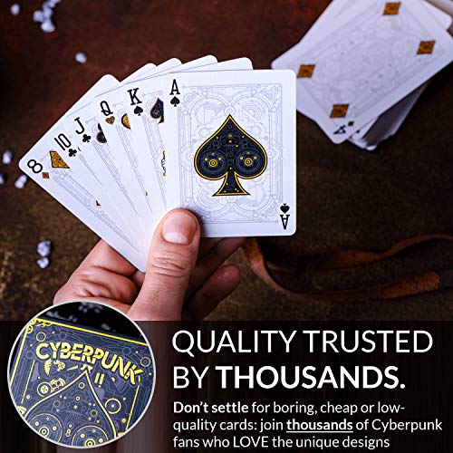 Elephant Playing Cards Cyberpunk Gold Deck – Standard Poker Size, 310 GSM, with Tutorial E-Book