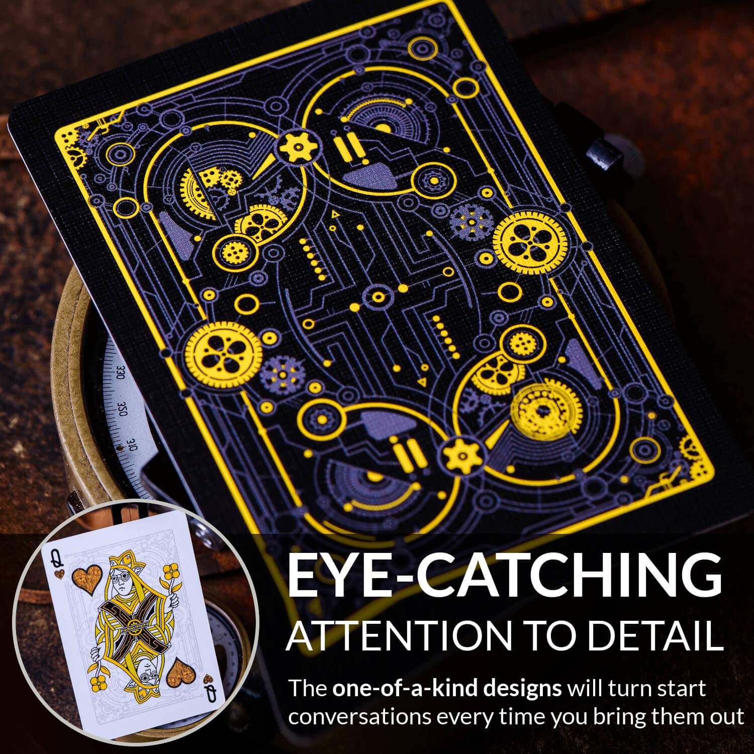 Elephant Playing Cards Cyberpunk Gold Deck – Standard Poker Size, 310 GSM, with Tutorial E-Book