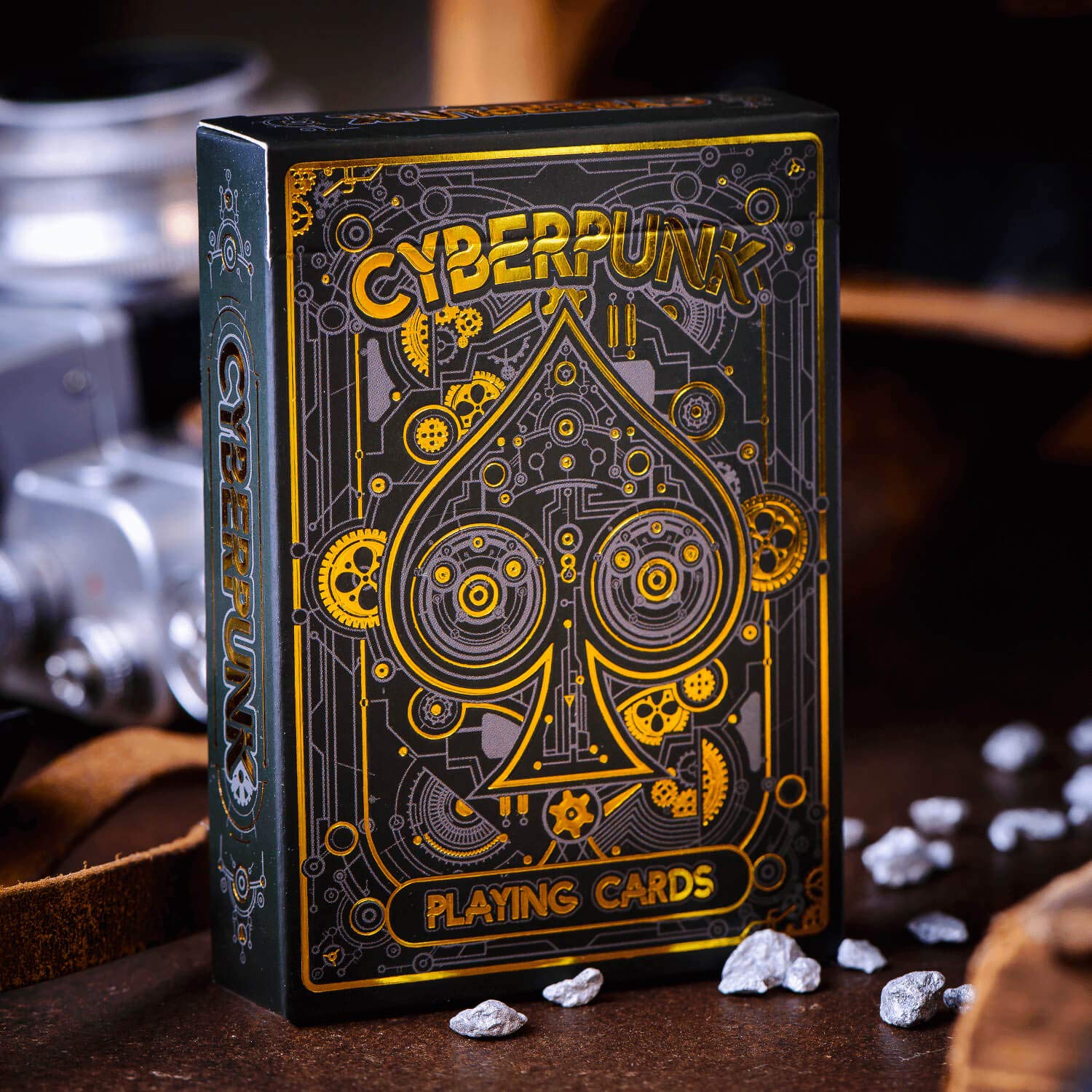 Elephant Playing Cards Cyberpunk Gold Deck – Standard Poker Size, 310 GSM, with Tutorial E-Book