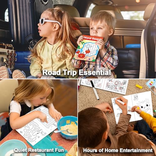 Elfew 20-Pack Small Activity Books for Kids Ages 4-8 – Over 280 Puzzles for Party Favors, Travel, and Classroom Fun