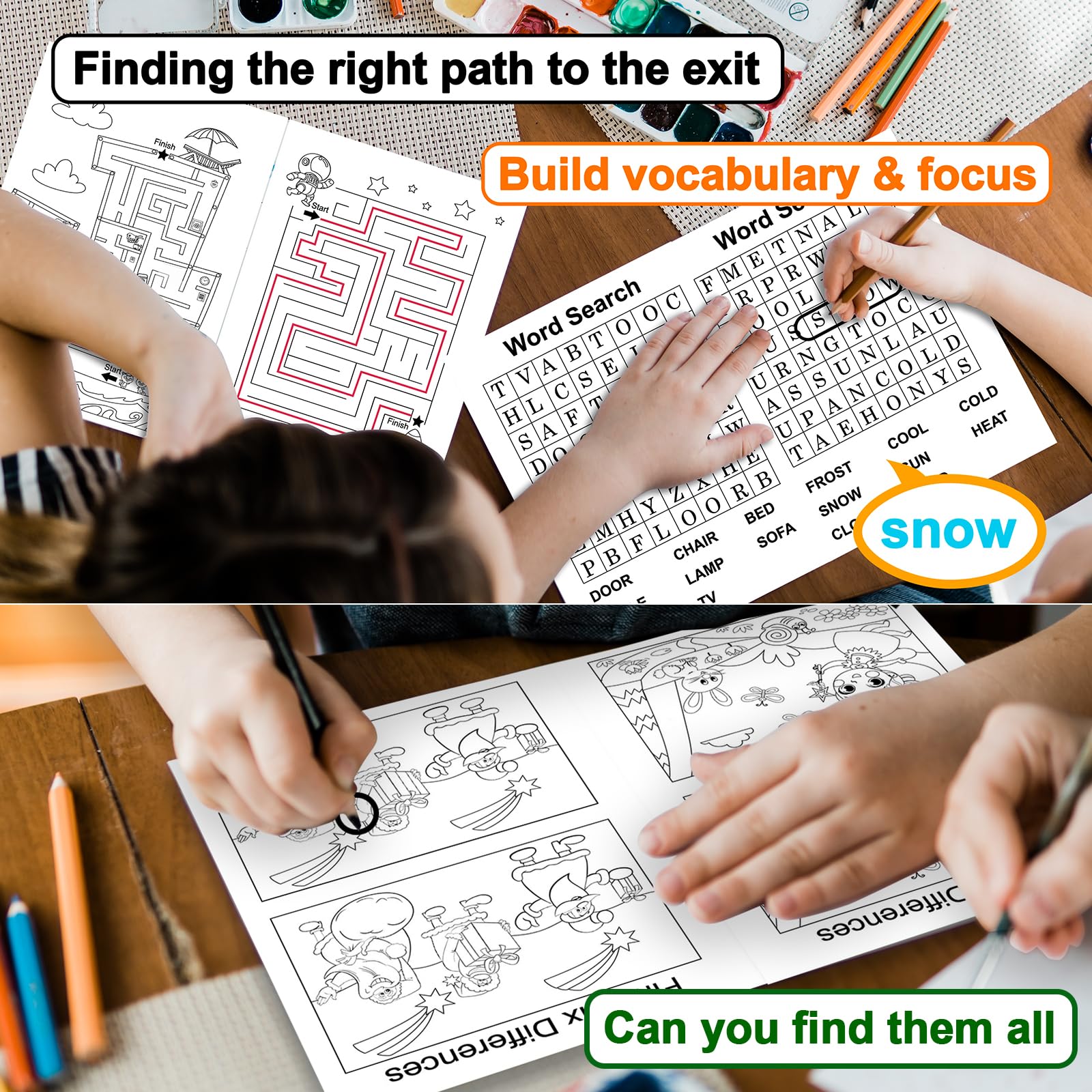 Elfew 20-Pack Small Activity Books for Kids Ages 4-8 – Over 280 Puzzles for Party Favors, Travel, and Classroom Fun