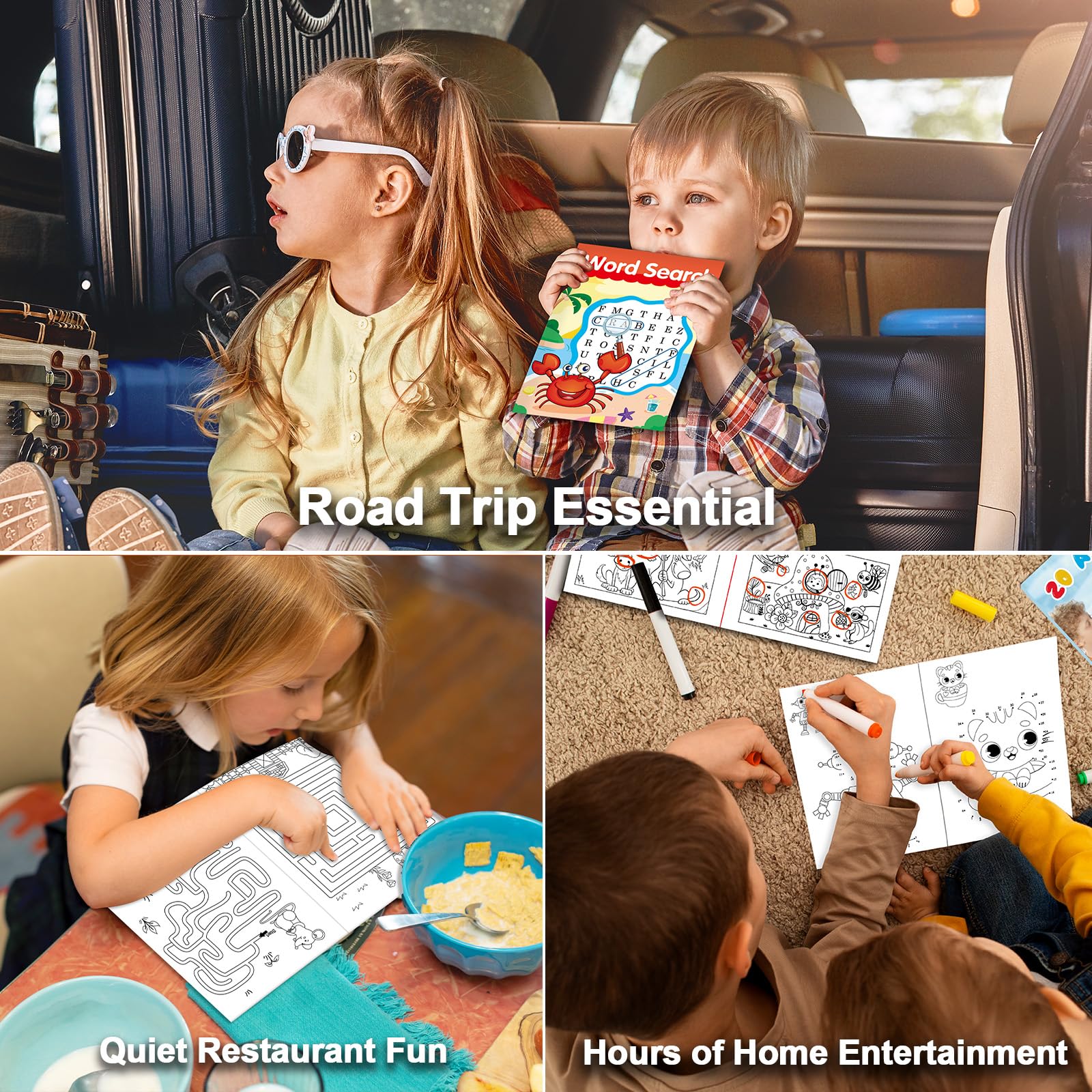 Elfew 20-Pack Small Activity Books for Kids Ages 4-8 – Over 280 Puzzles for Party Favors, Travel, and Classroom Fun