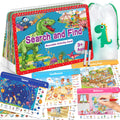 Elfew Search and Find Reusable Activity Book - 24 Themes, Travel Toys for Kids Ages 3-8