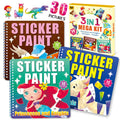 Elite Panda Sticker by Number Books - 3-Pack for Kids Ages 4-8, 30 Pictures, Mermaid Princess Dinosaur, Travel Activity Set