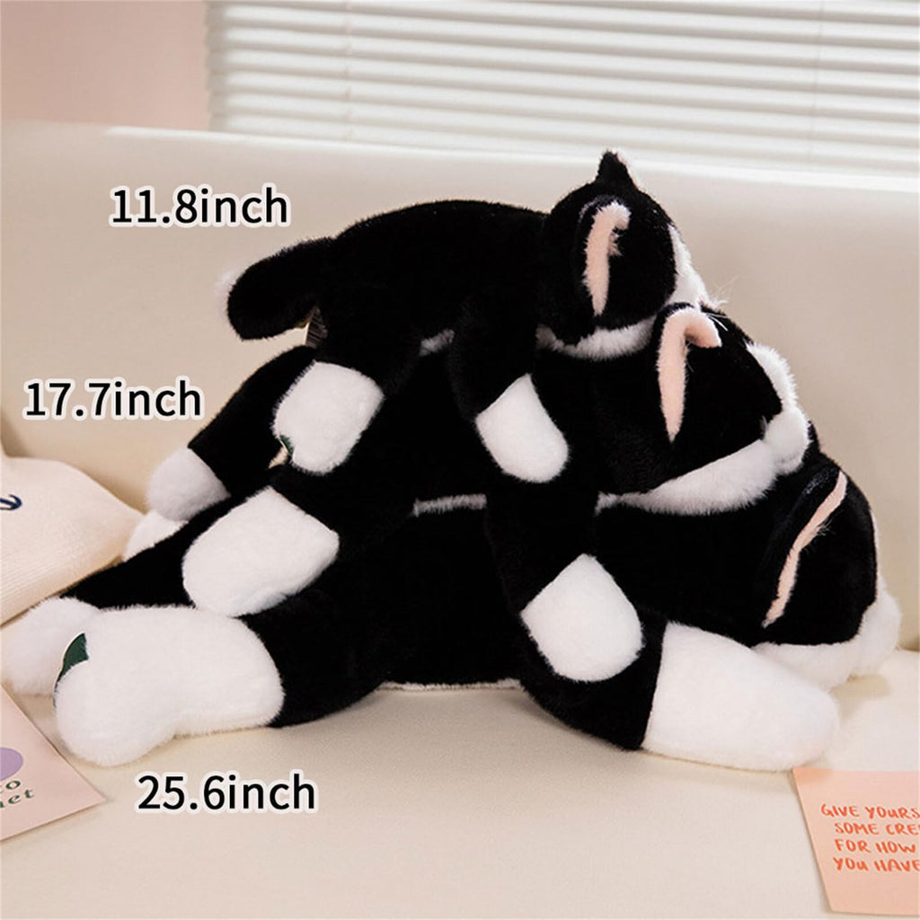 ELKOHA Weighted Cat Plush Toy - 11.8 Inch Realistic Stuffed Kitten with Weighted Beads, Cute Plush Pillow for Kids